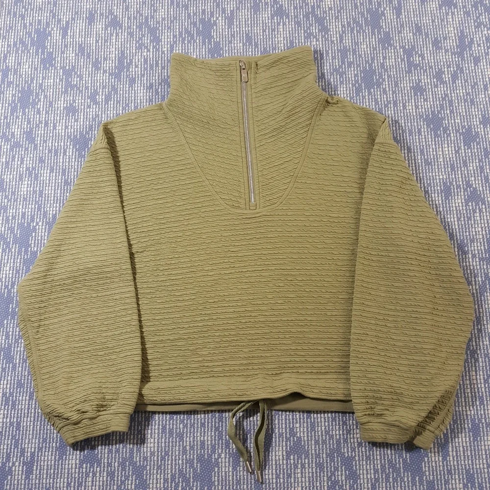 Lululemon Sweater Womens XS / S Green Pullover 1/4 Zip Oversized Relaxed Fit